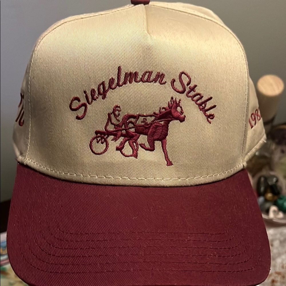 Siegelman Stable Beige and Burgundy Cap